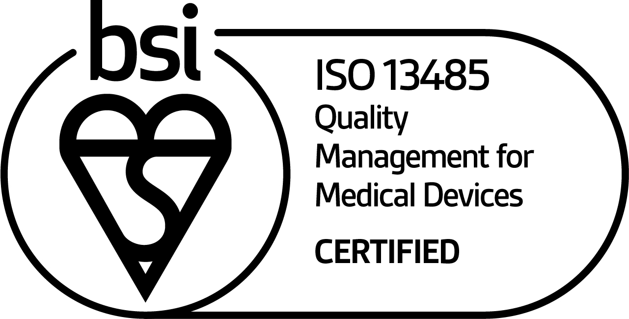 Mark of trust certified ISO 13485 quality management for medical devices black logo En GB 1019